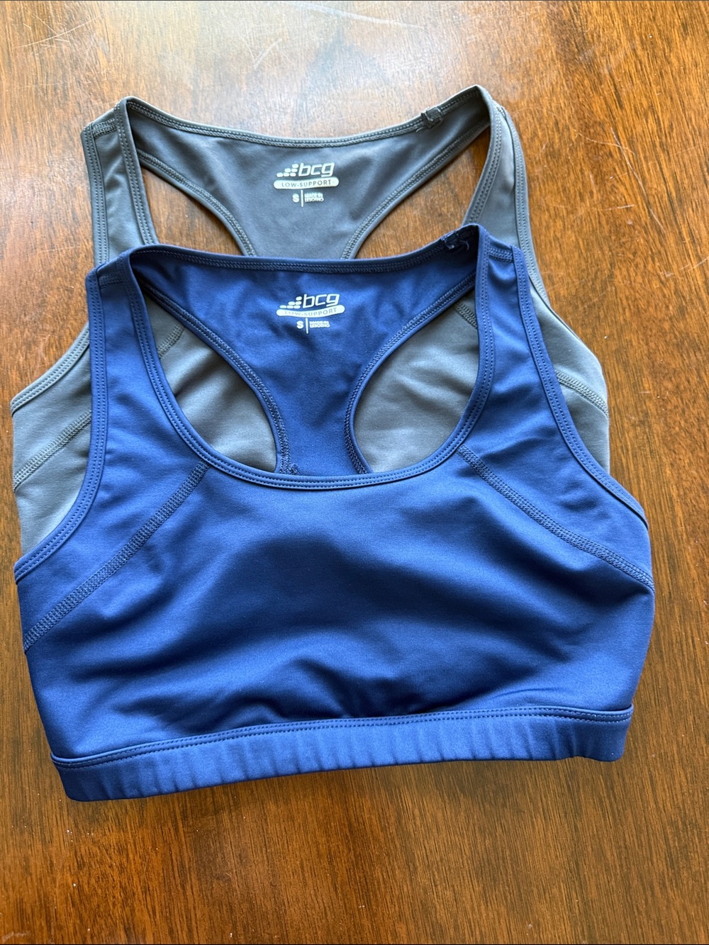 bcg Racerback Sports Bras in Navy and Gray - Pack of 2
